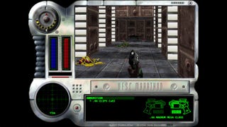 A screenshot of Bungie's original sci-fi shooter Marathon.
