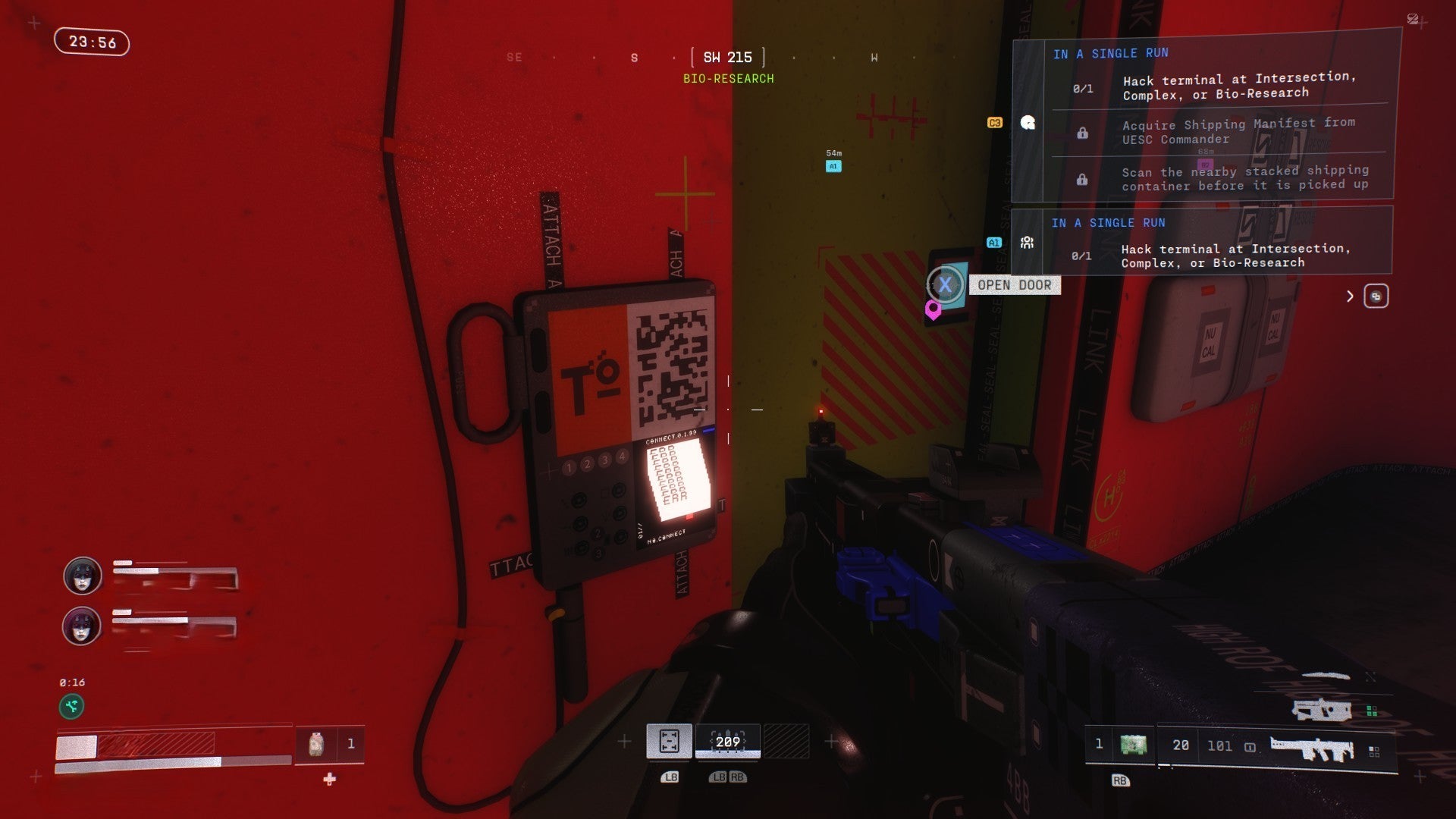 Marathon screenshot showing a red terminal