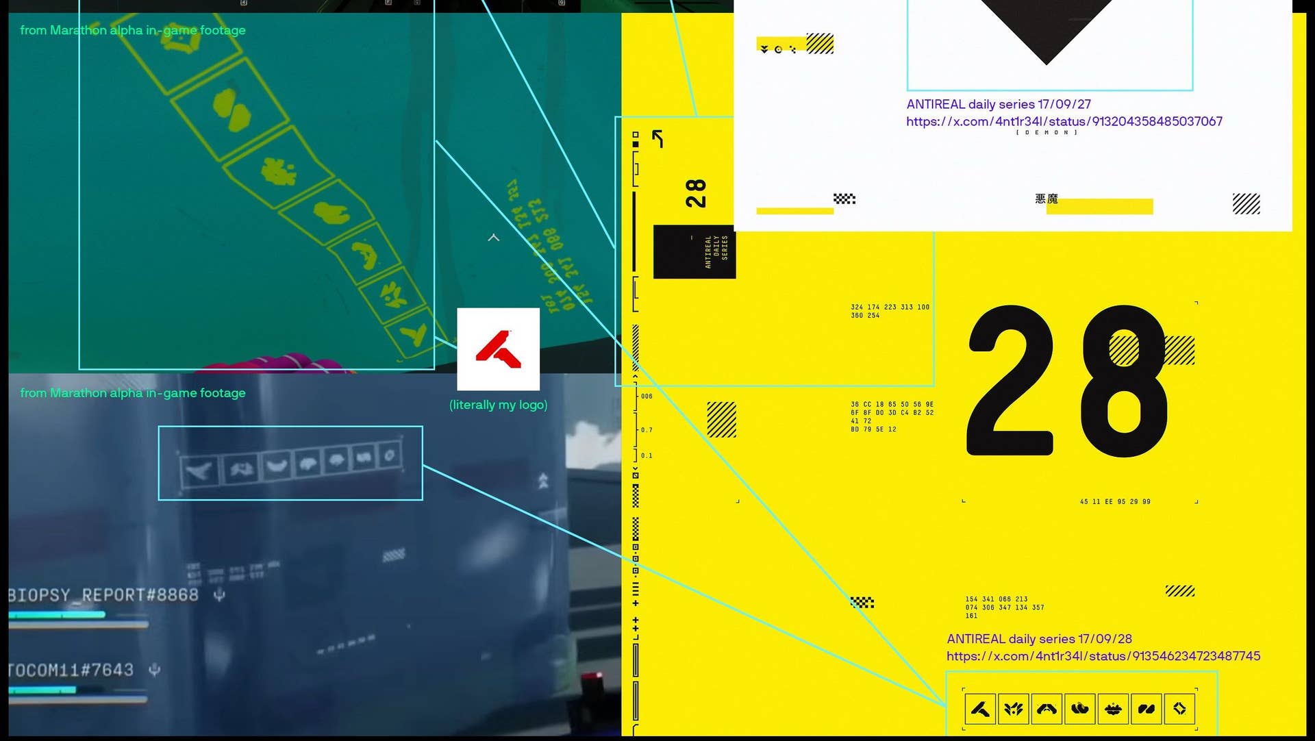 Bungie ha usato il lavoro di un artista senza autorizzazione in Marathon 2 Several designs of futuristic alien text in Marathon compared next to the work of an independent artist who says Bungie stole her work.