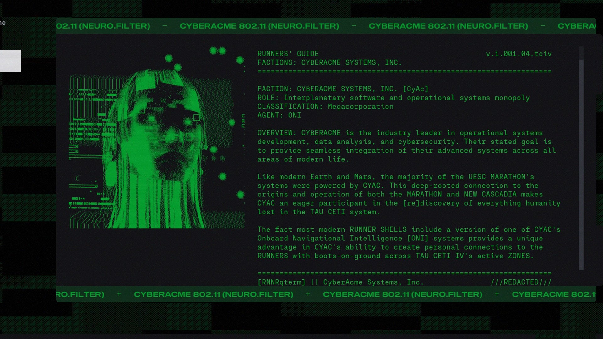 A codex entry in Marathon