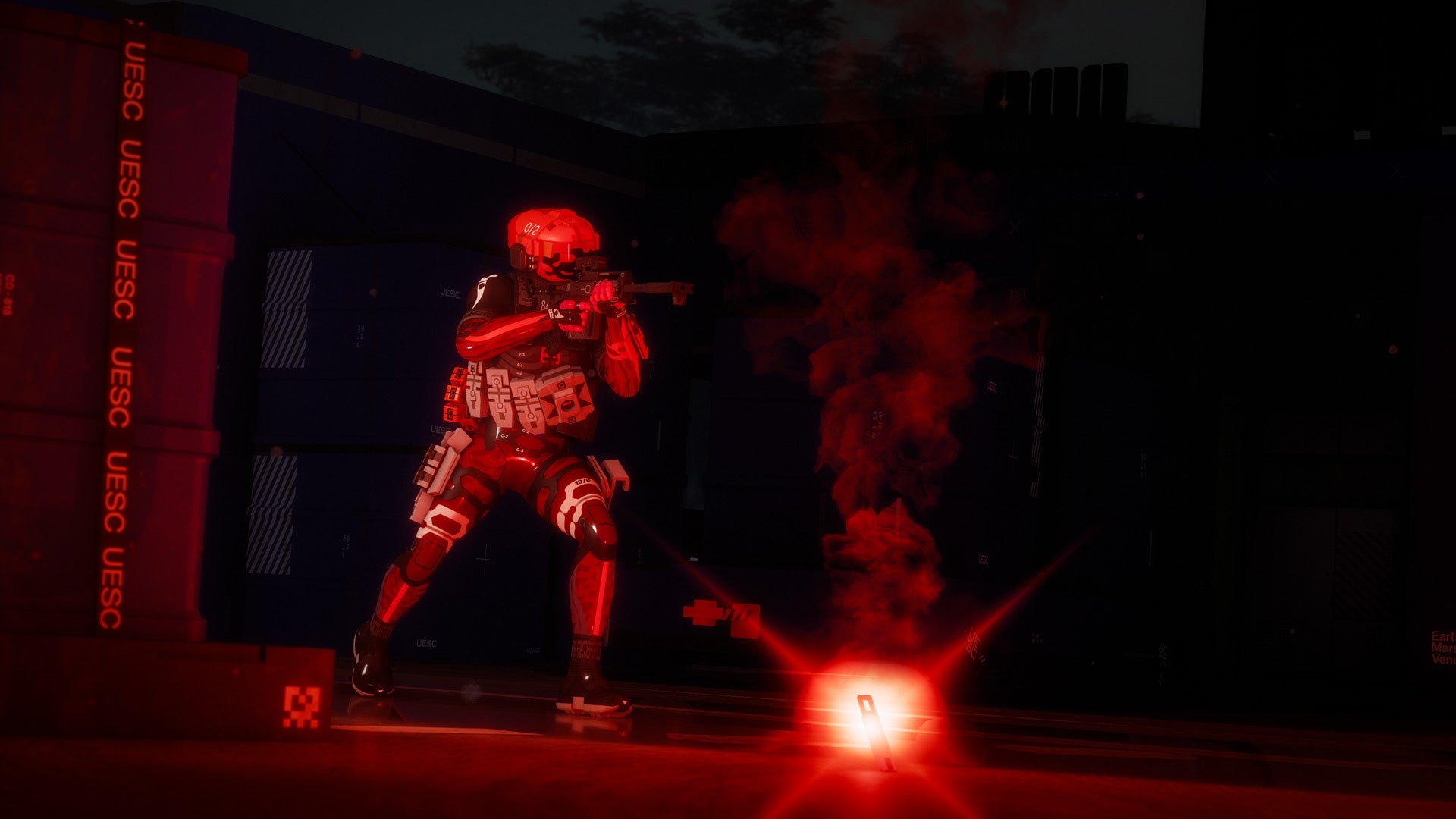 A flare lights up a runner in Marathon season 2