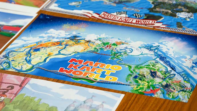 Image of physical world map for Mario Kart World