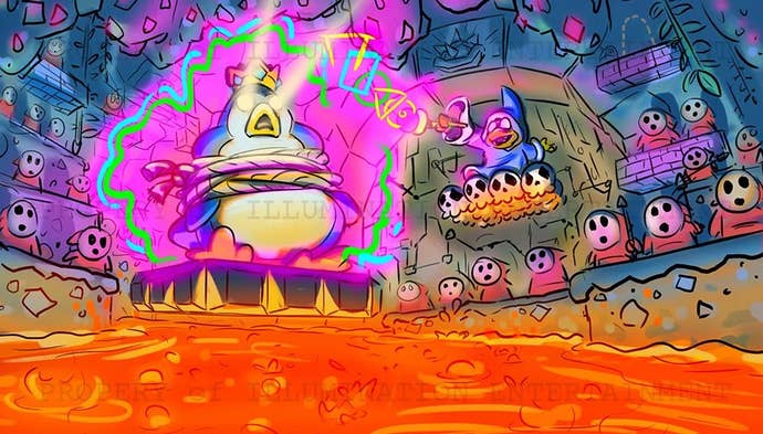 Super Mario Bros. Movie concept art showing a kidnapped King Penguin.