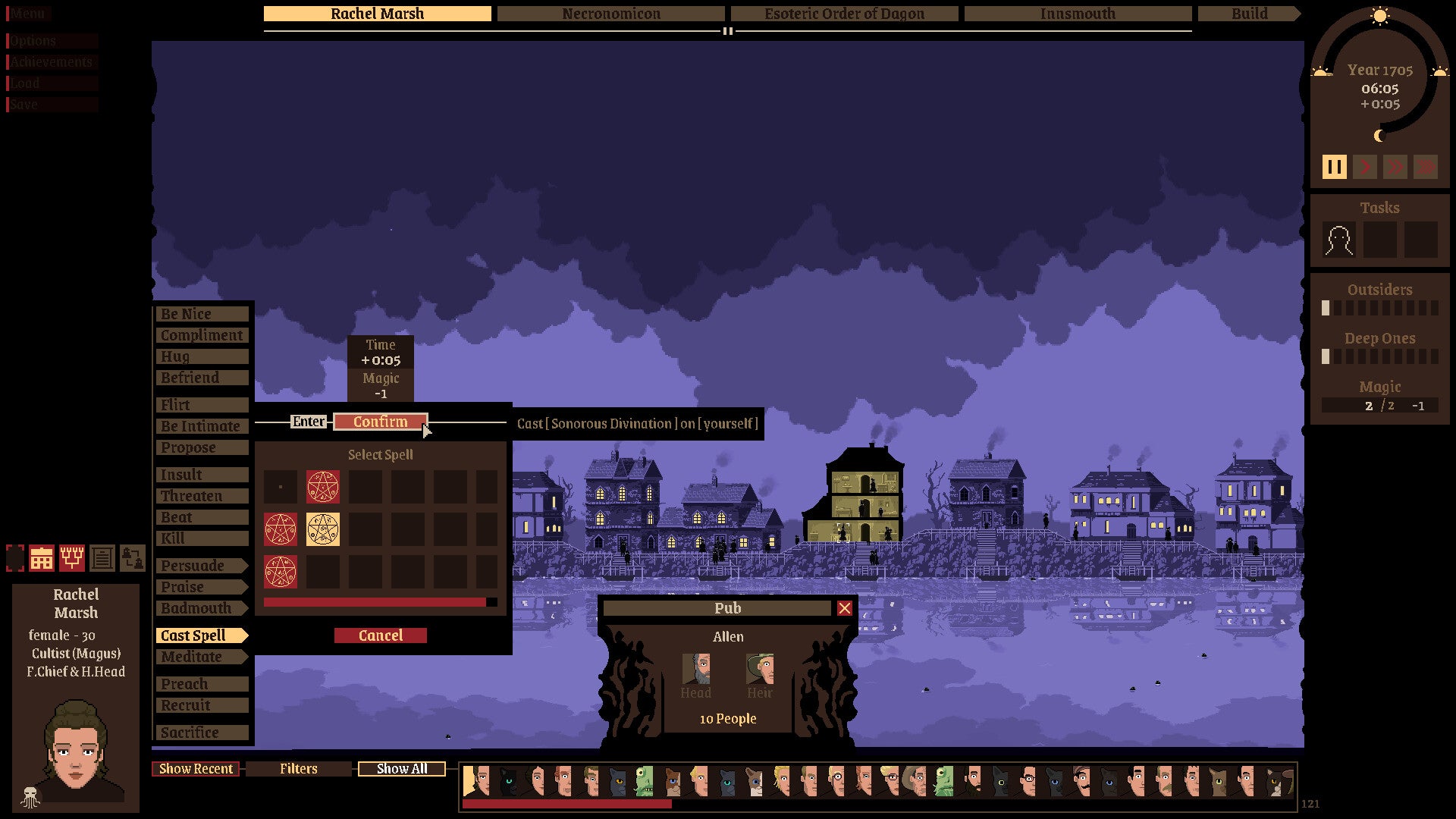 Doing some Lovecrafty stuff in Marry a Deep One: Innsmouth Simulator. - 1