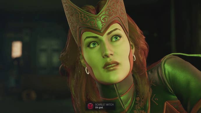 Scarlet Witch says Oh God in Marvel’s Midnight Suns