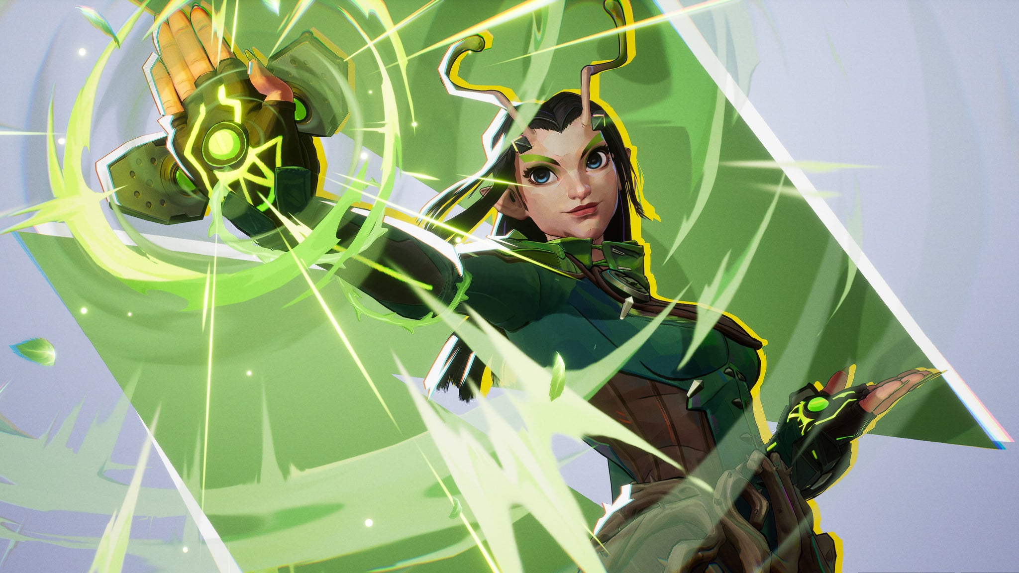 Mantis in Marvel Rivals fires a blast of Life Energy from her hand in front of the camera. - 20