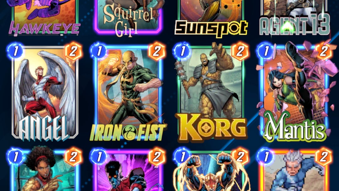 Card collection screenshot from Marvel Snap - 12