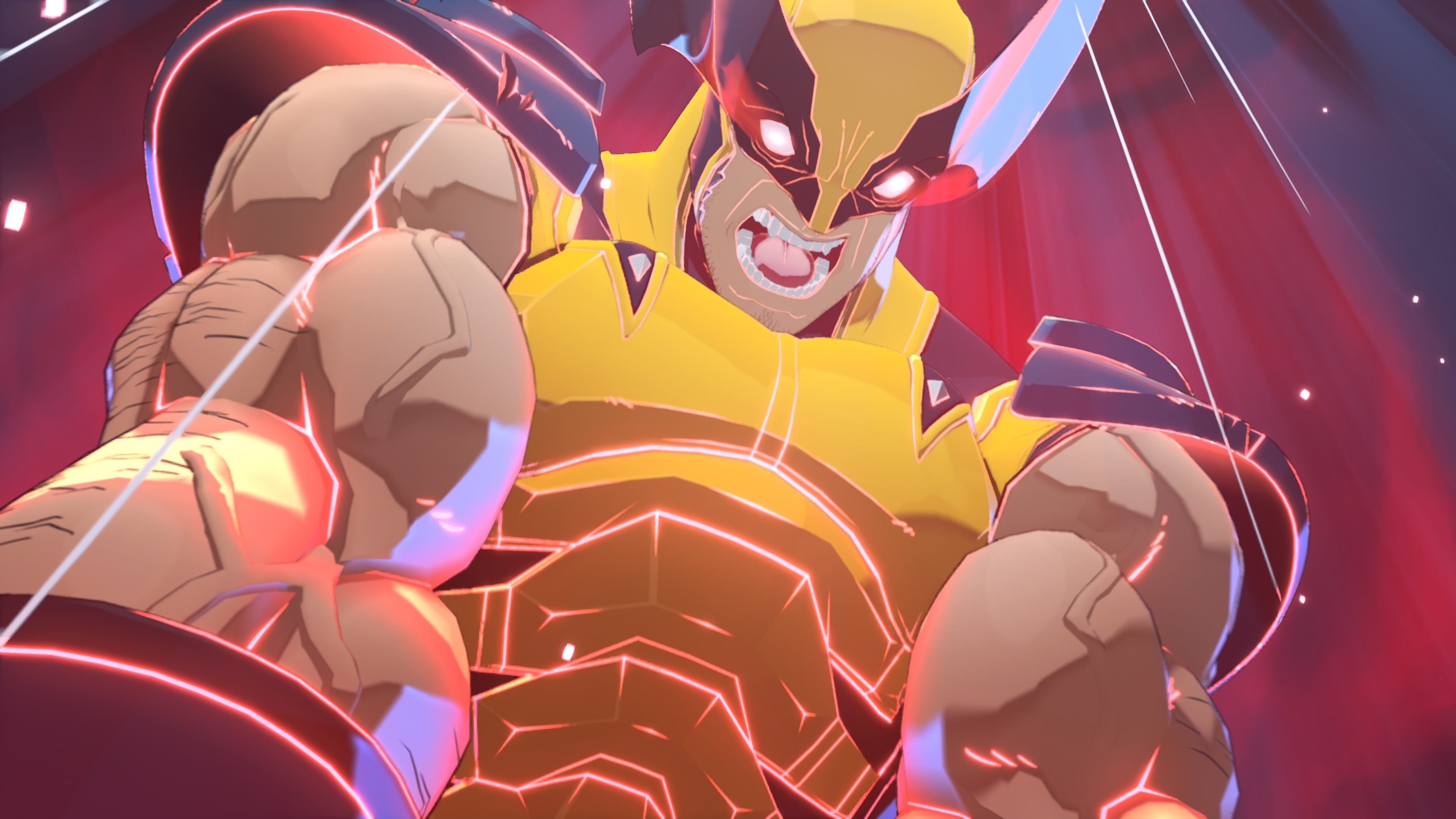 Wolverine glowing red and screaming in Marvel Tokon