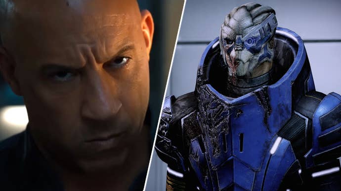 Garrus in Mass Effect Legendary Edition next to Dominic Toretto in F9.