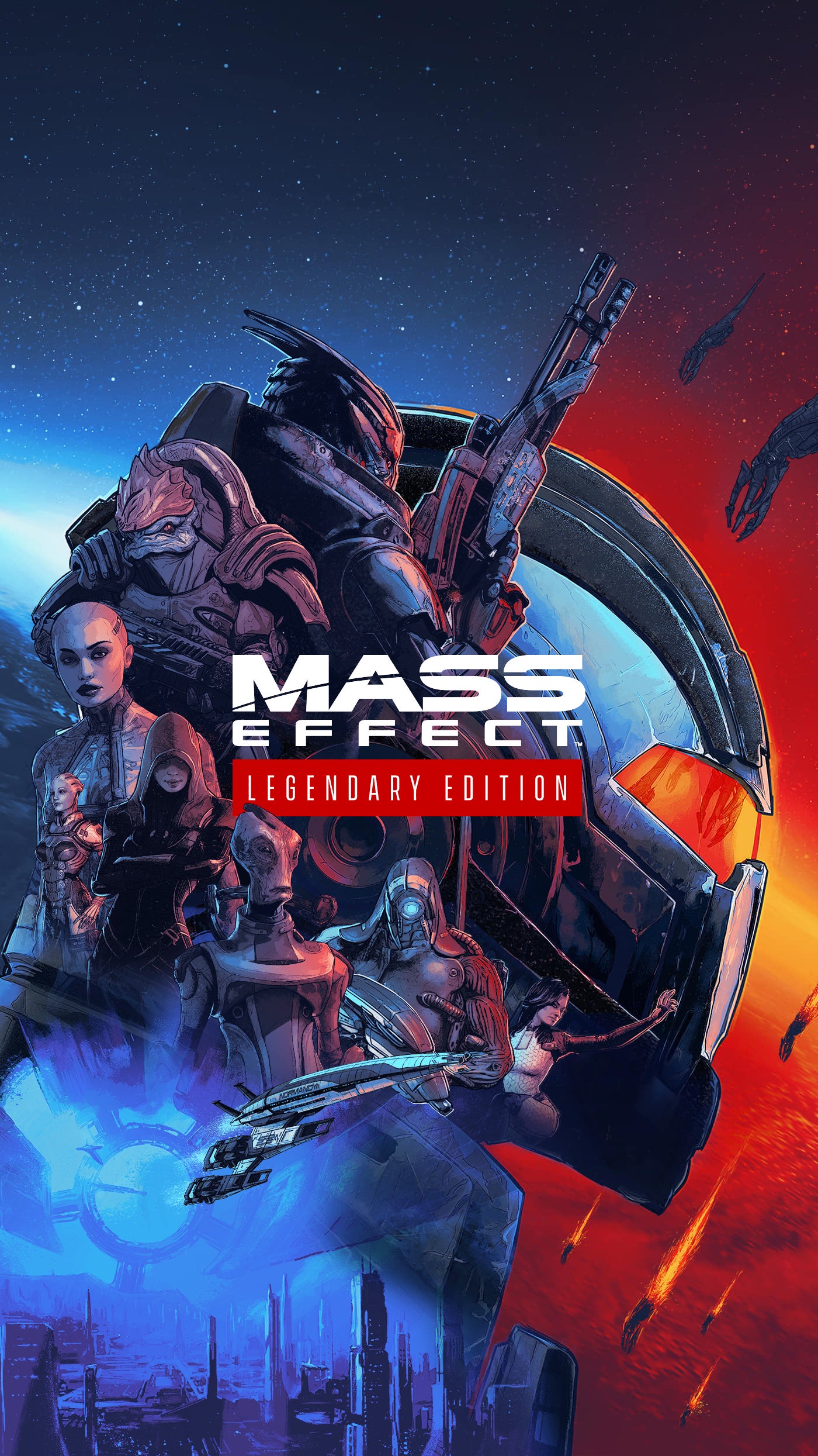 A Mass Effect poster collage featuring all Bertie&rsquo;s favourite pals: Jack, Wrex, Garrus, Grunt, Legion, Mordin - all the cool ones. No boring Ashleys allowed.