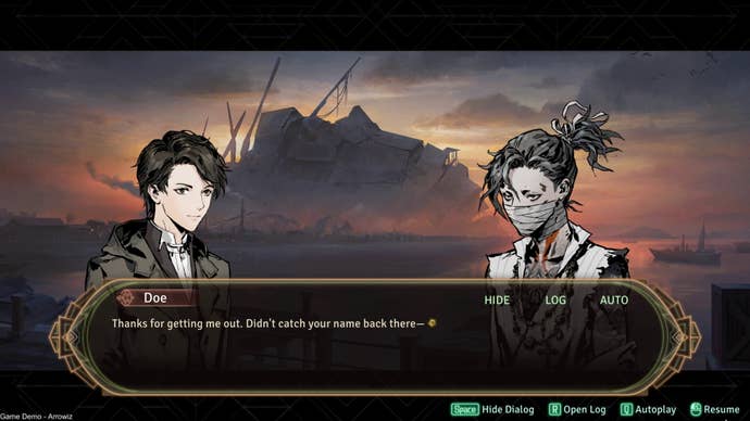 Two men talk against the backdrop of a harbour in Mato Anomalies.