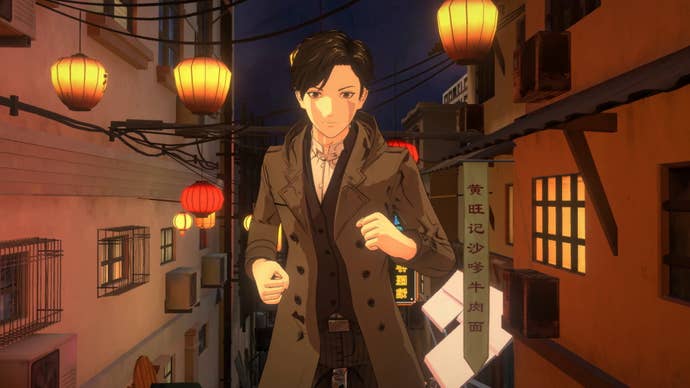 Doe runs through a street with Chinese lanterns overhead in Mato Anomalies