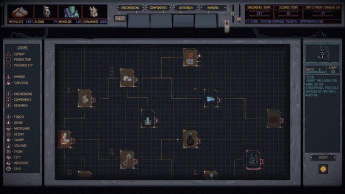 The research menu in Mech Engineer