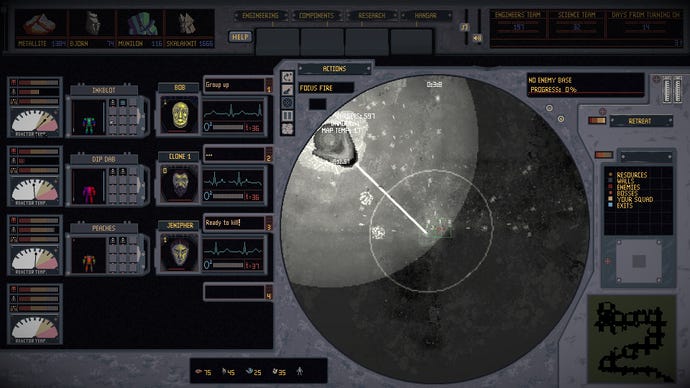A battle radar screen in Mech Engineer