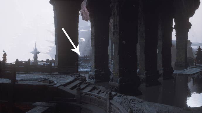 The path to the Buddha meditation spot in Black Myth Wukong.