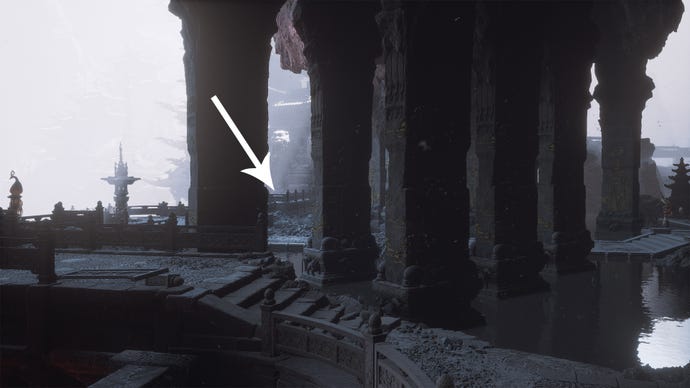 The path to the Buddha meditation spot in Black Myth Wukong.