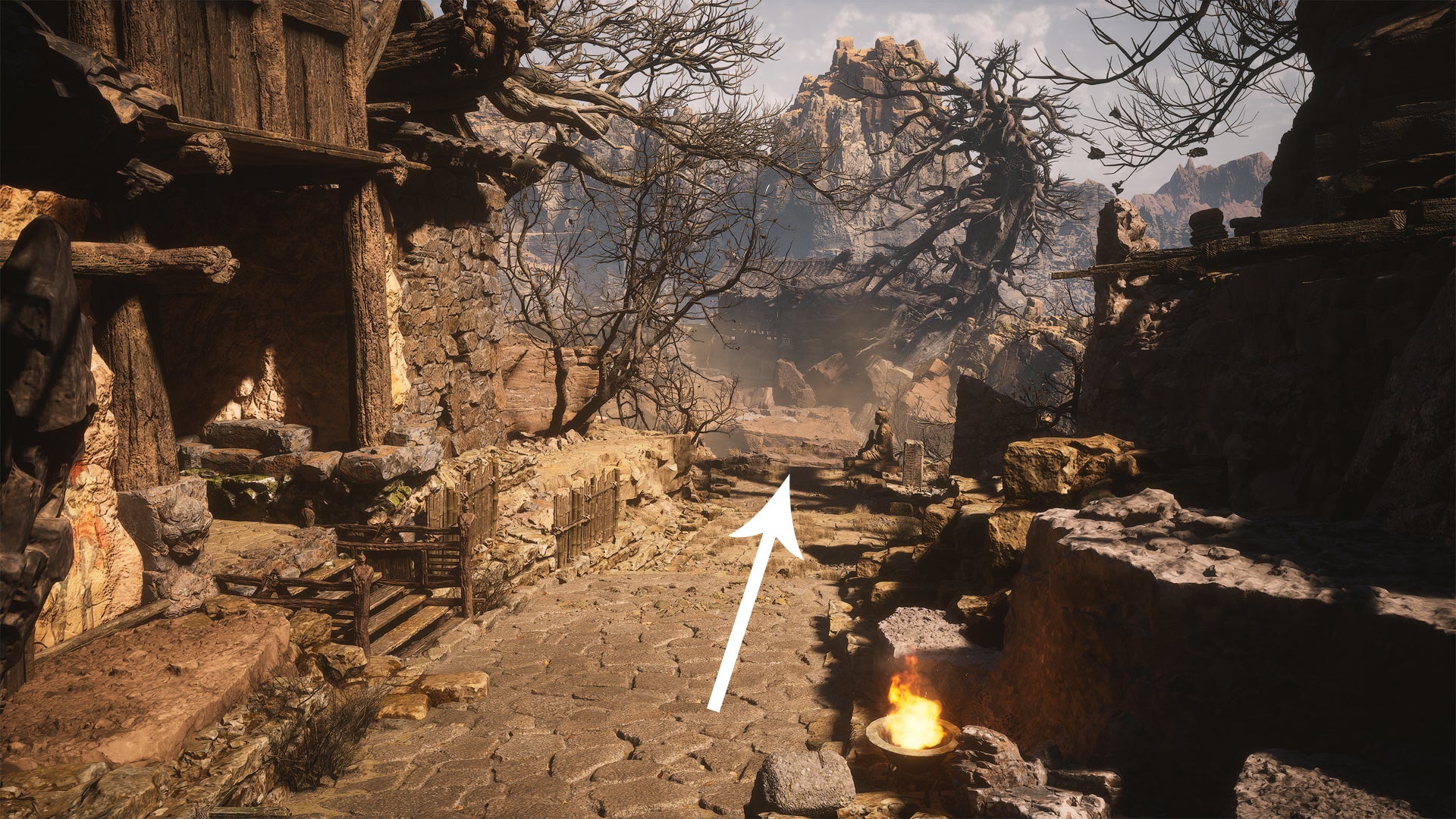 The path to the Ravine meditation spot in Black Myth Wukong. - 7