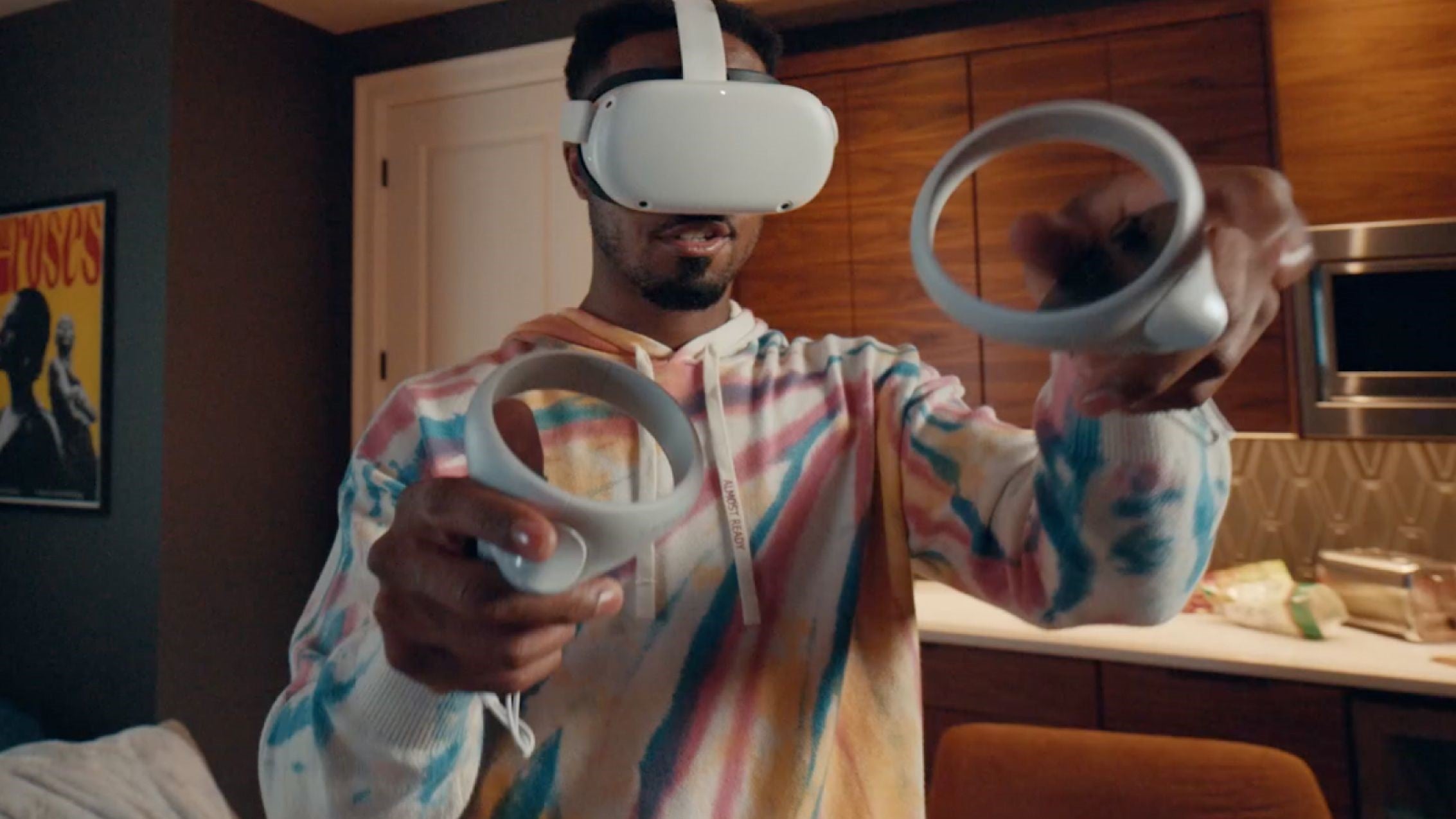 A person using a Meta Quest 2.