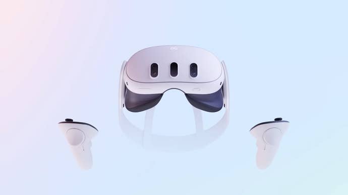 Meta Quest 3 headset and controllers