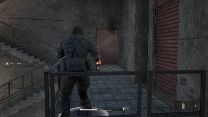 Metal Gear Solid Delta: Snake Eater blowing up storeroom.