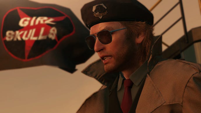 Kaz in a screenshot from Metal Gear Solid V: The Phantom Pain.