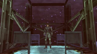 Solid Snake stands in an elevator in Metal Gear Solid
