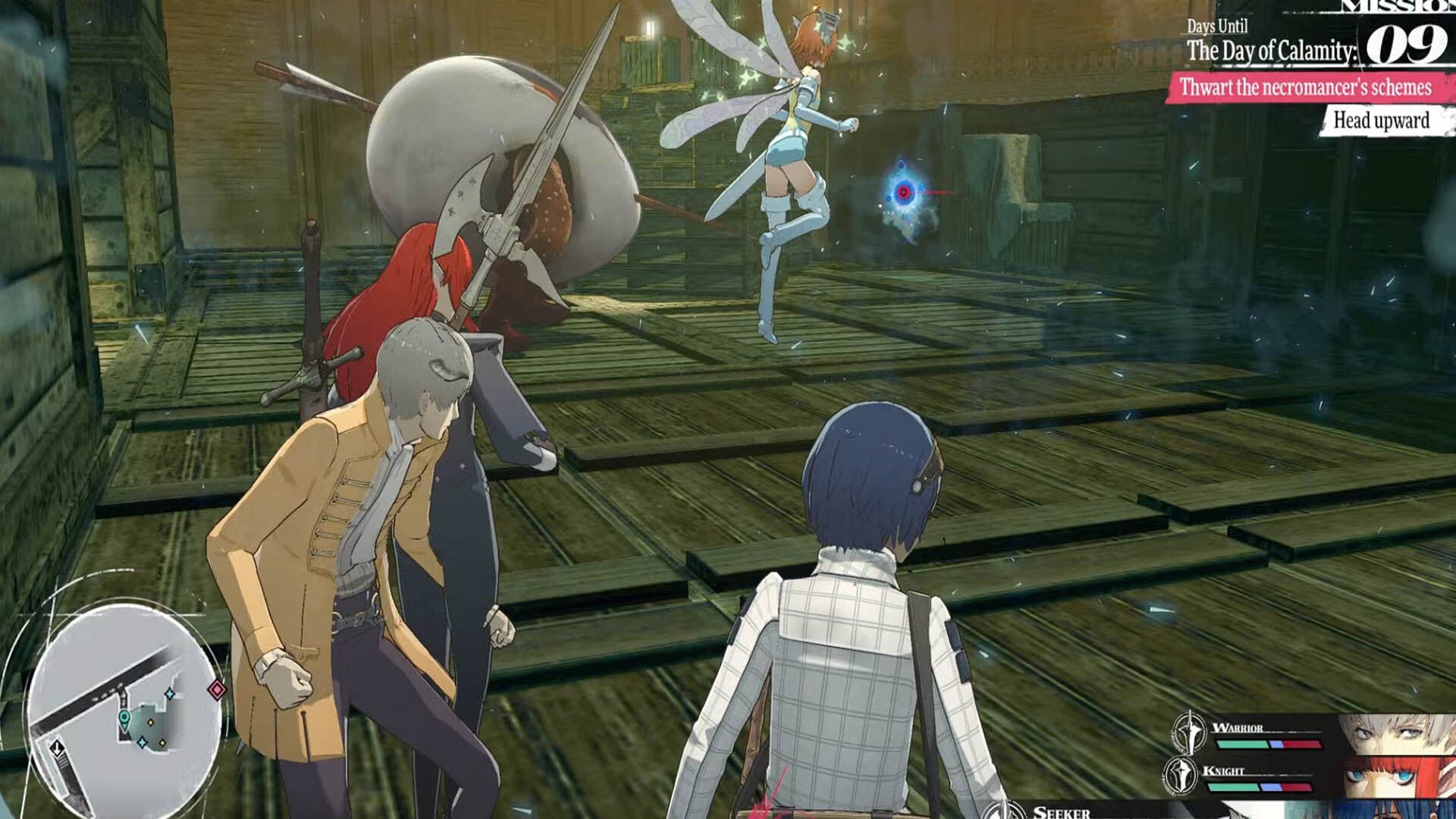 metaphor refantazio regalith grand cathedral altar chamber big enemy and blue elementa in box area