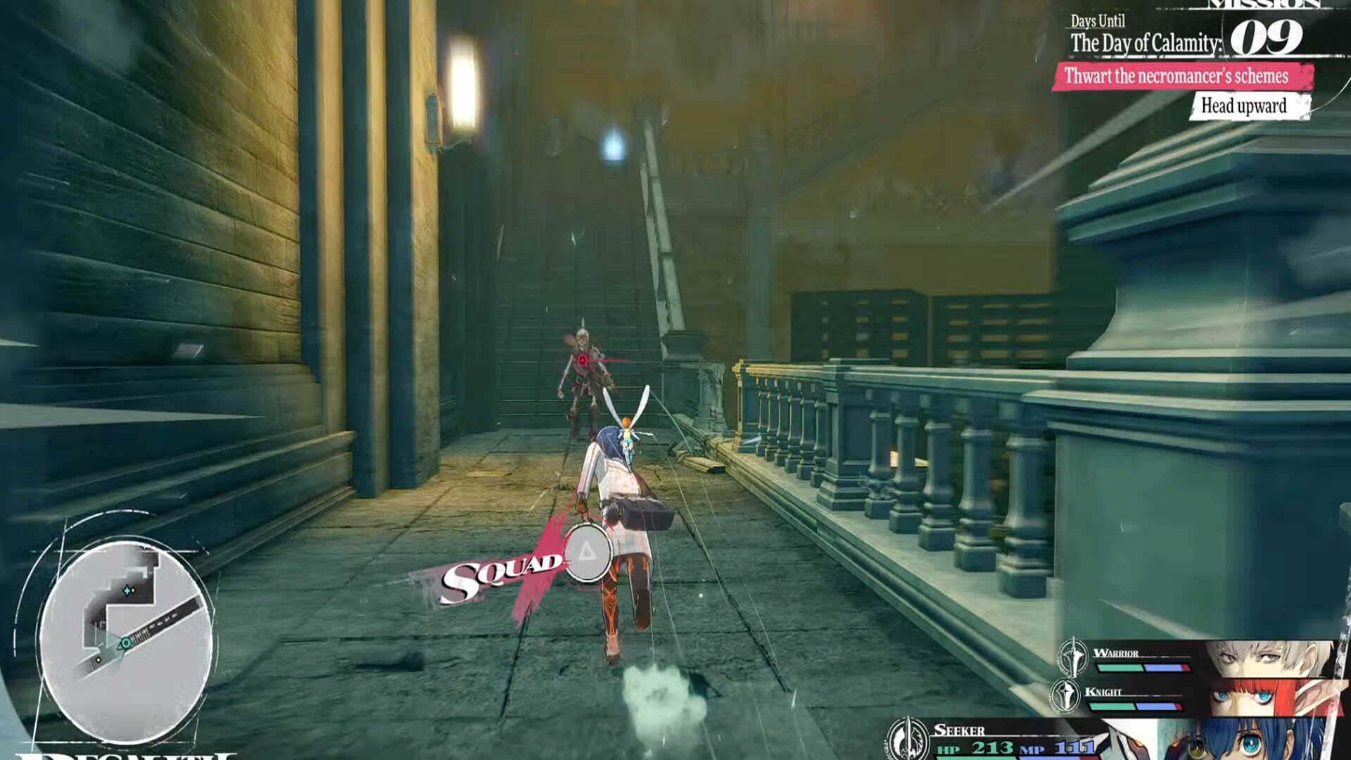 metaphor refantazio regalith grand cathedral captain malmorta enemy on stairs