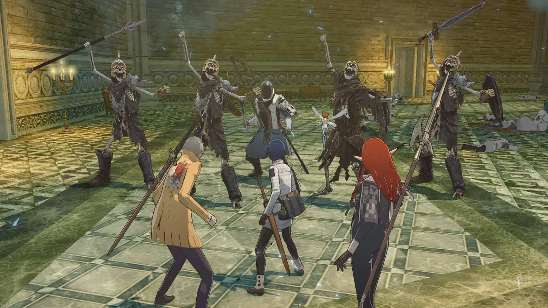 metaphor refantazio regalith grand cathedral whiteclad soldier and skeleton enemy group