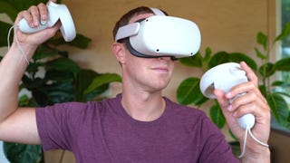 Mark Zuckerberg using a Meta VR headset