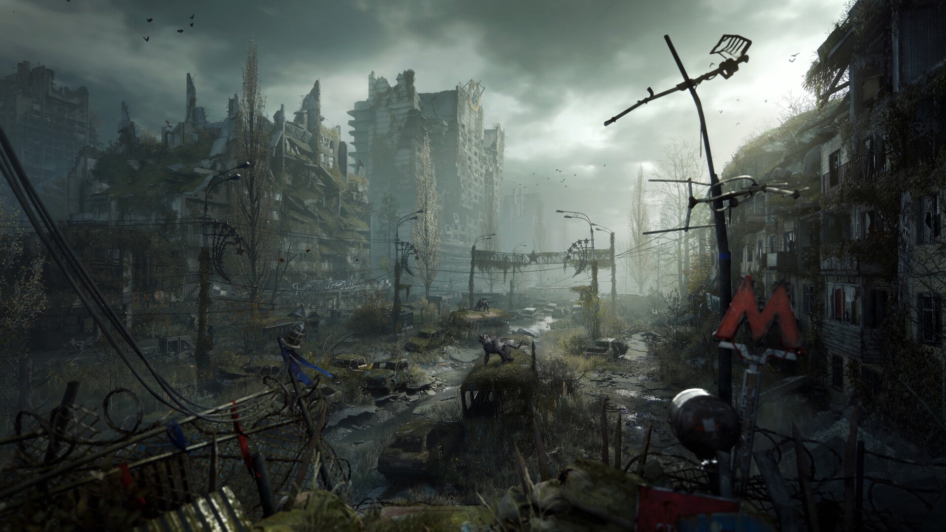 Metro 2039 official image showing a ruined city