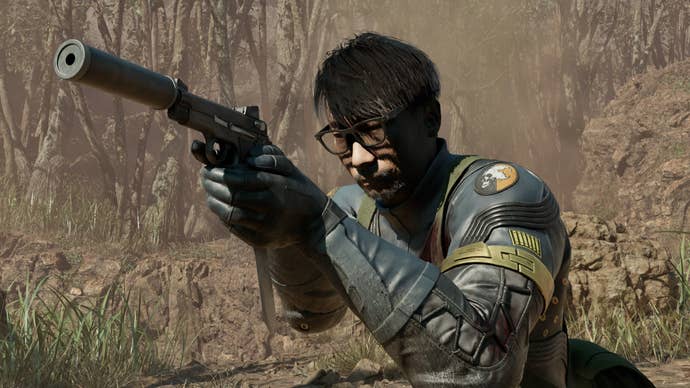 Metal Gear Solid Delta Snake Eater screenshot showing Snake modded with Hideo Kojima's face