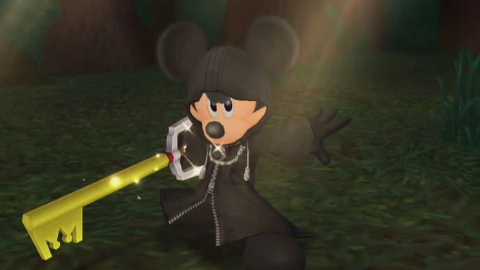Mickey Mouse in his Organization 13 coat from Kingdom Hearts