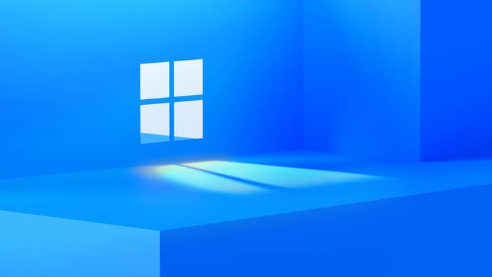 A picture of a window in a blue room.