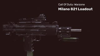 A milano 821 gun in Warzone on a black background.