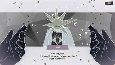 The criminal Unid having his mind hacked by the protagonist in Mindhack