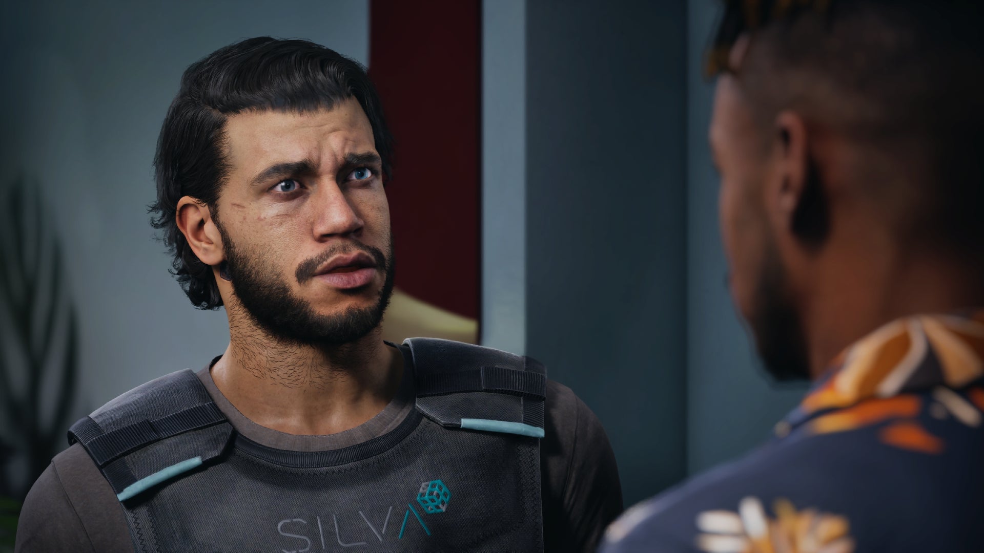 Jacob Diaz talking to Seb in MindsEye. - 3