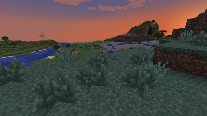 A Minecraft screenshot showing a new bush variant known as “bush”.