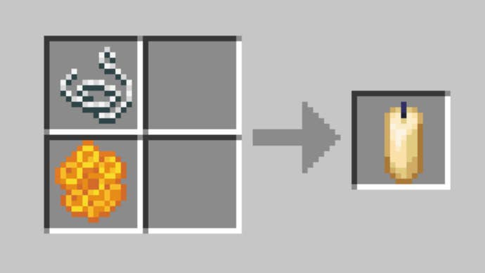 A Minecraft screenshot of the Candle crafting recipe.