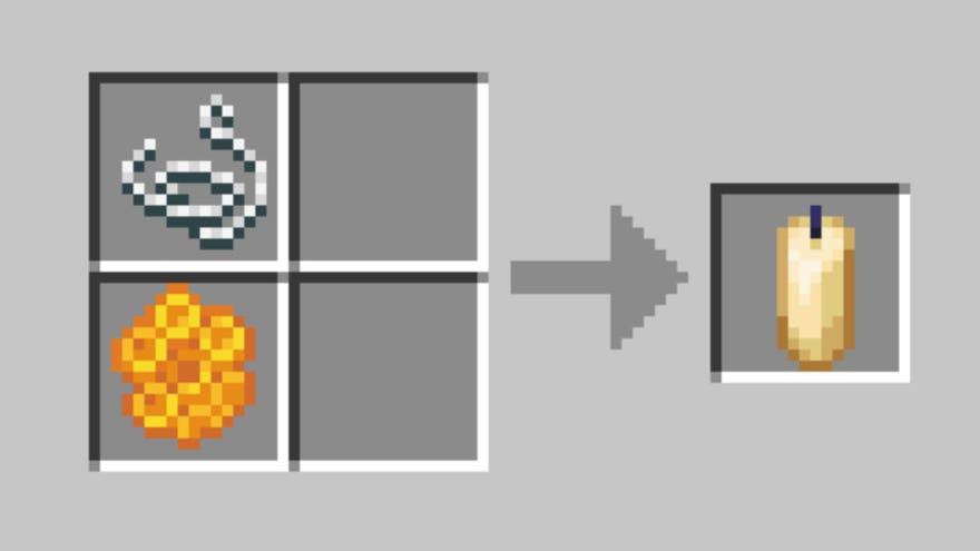 A Minecraft screenshot of the Candle crafting recipe.