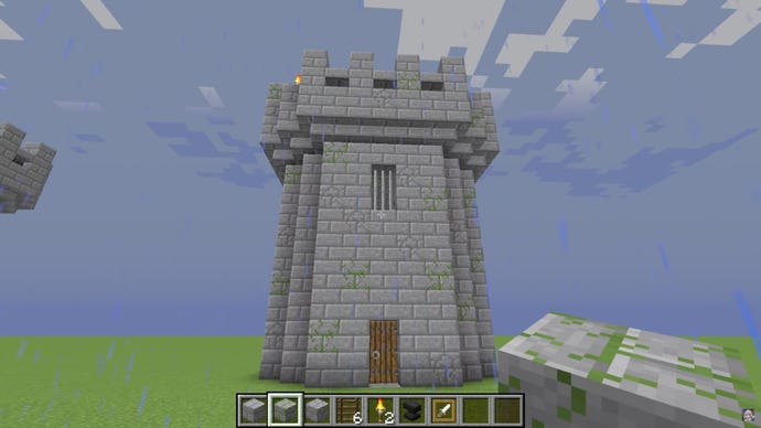 historical castle tower built in minecraft