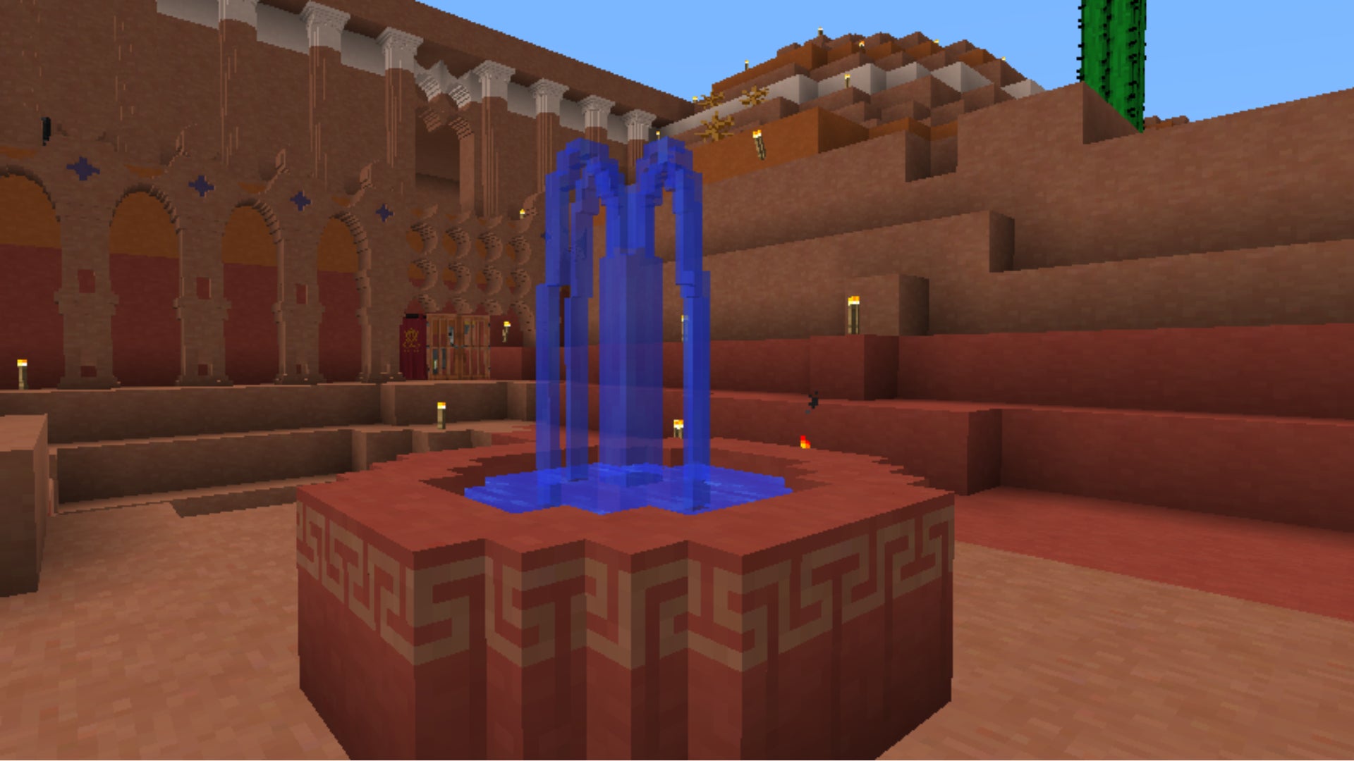 A fountain creation in Minecraft made using the Chisels And Bits mod. - 28