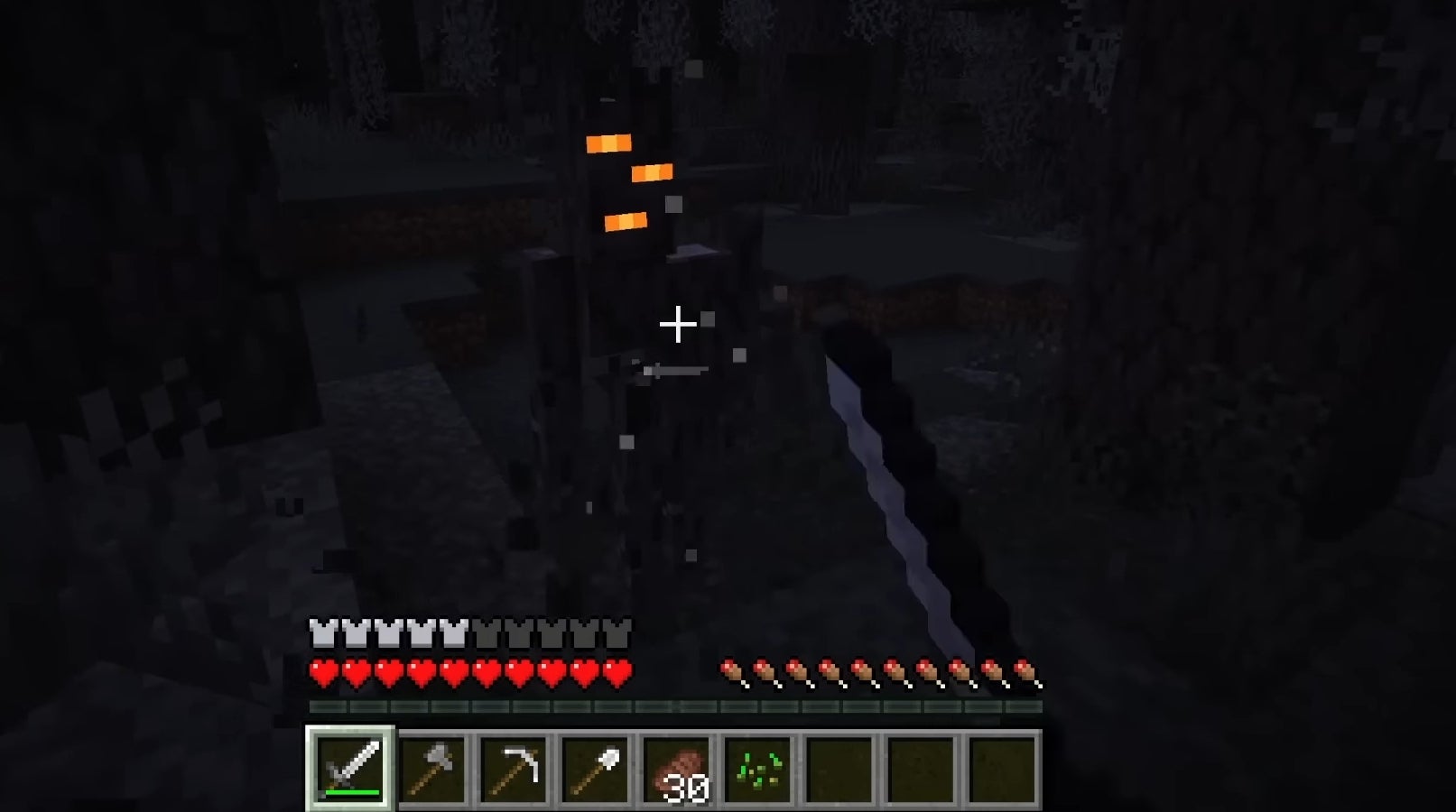 The Creaking, a new mob coming to Minecraft in a new biome. It's a grey tree in a grey forest. - 1