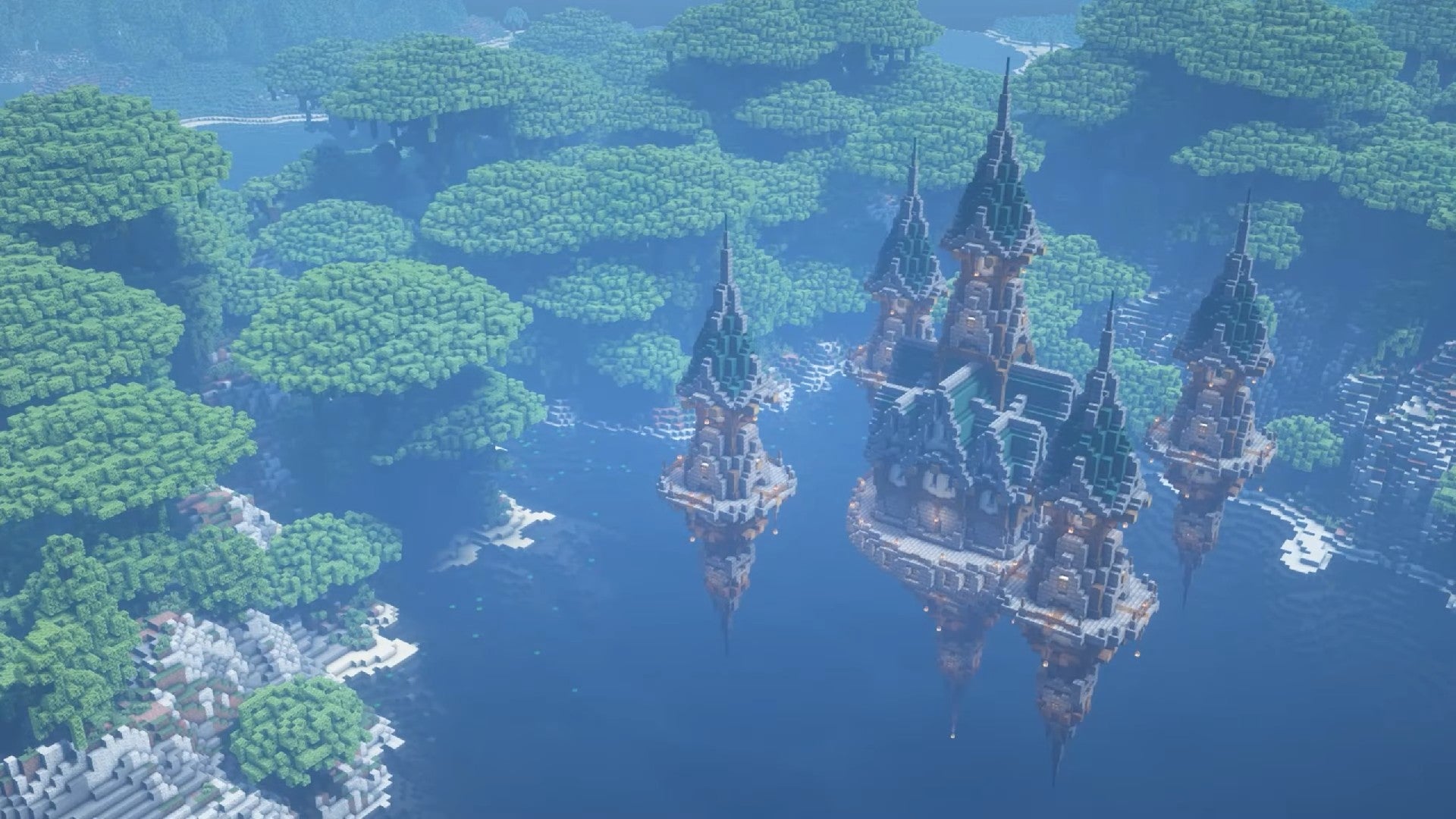 Floating castle built in Minecraft - 10