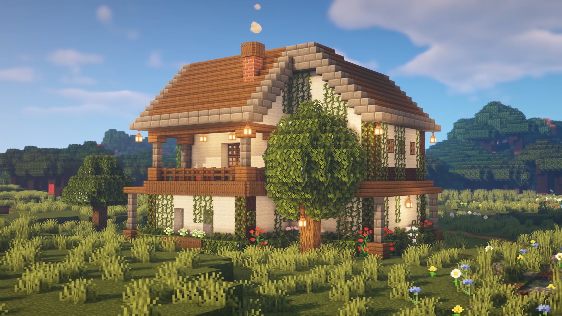 A farmhouse in Minecraft, built by YouTuber Zaypixel. - 10