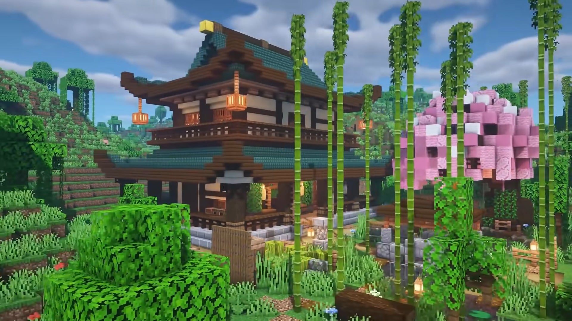 A Japanese house in Minecraft, built by YouTuber BlueBits. - 37