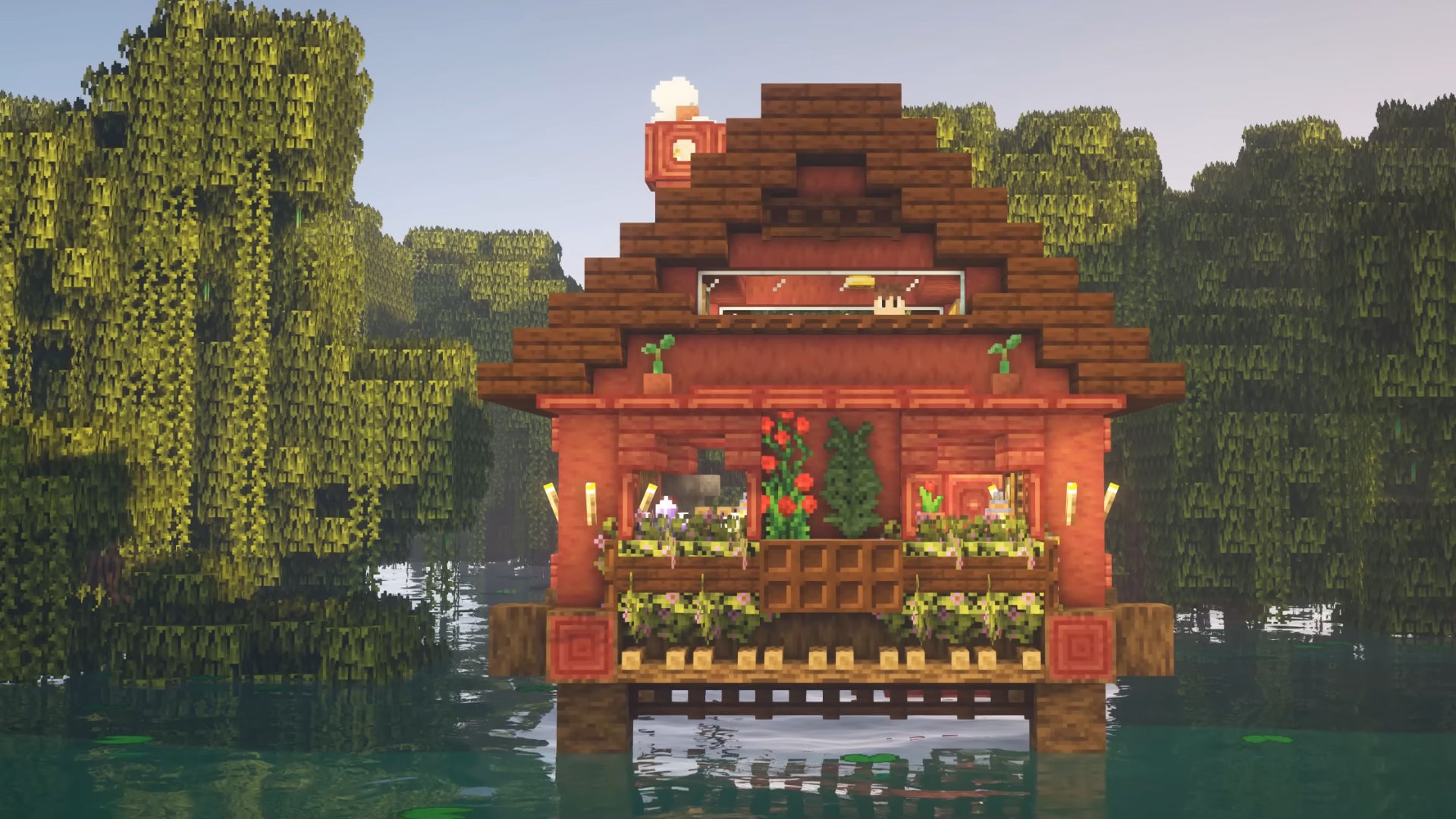 A Mangrove Swamp house in Minecraft, built by YouTuber Folli. - 4