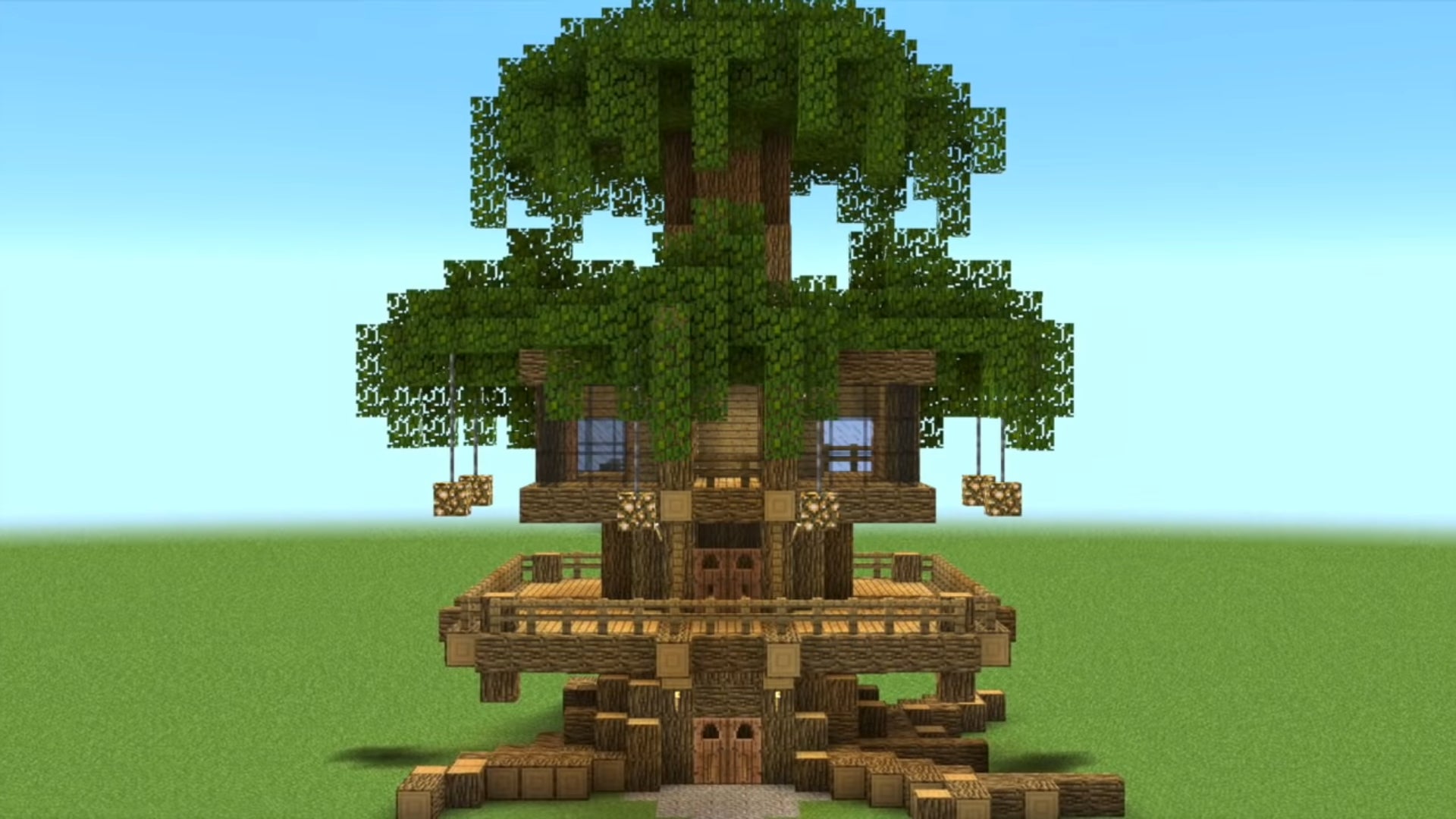 A large treehouse in Minecraft, built by YouTuber Shock Frost. - 49