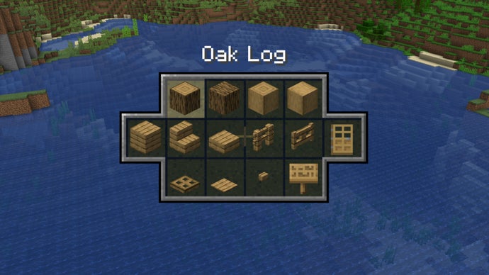 Minecraft'ta ItemSwapper modu ile eklenen, ekranın ortasında yer alan ItemSwapper menüsü.