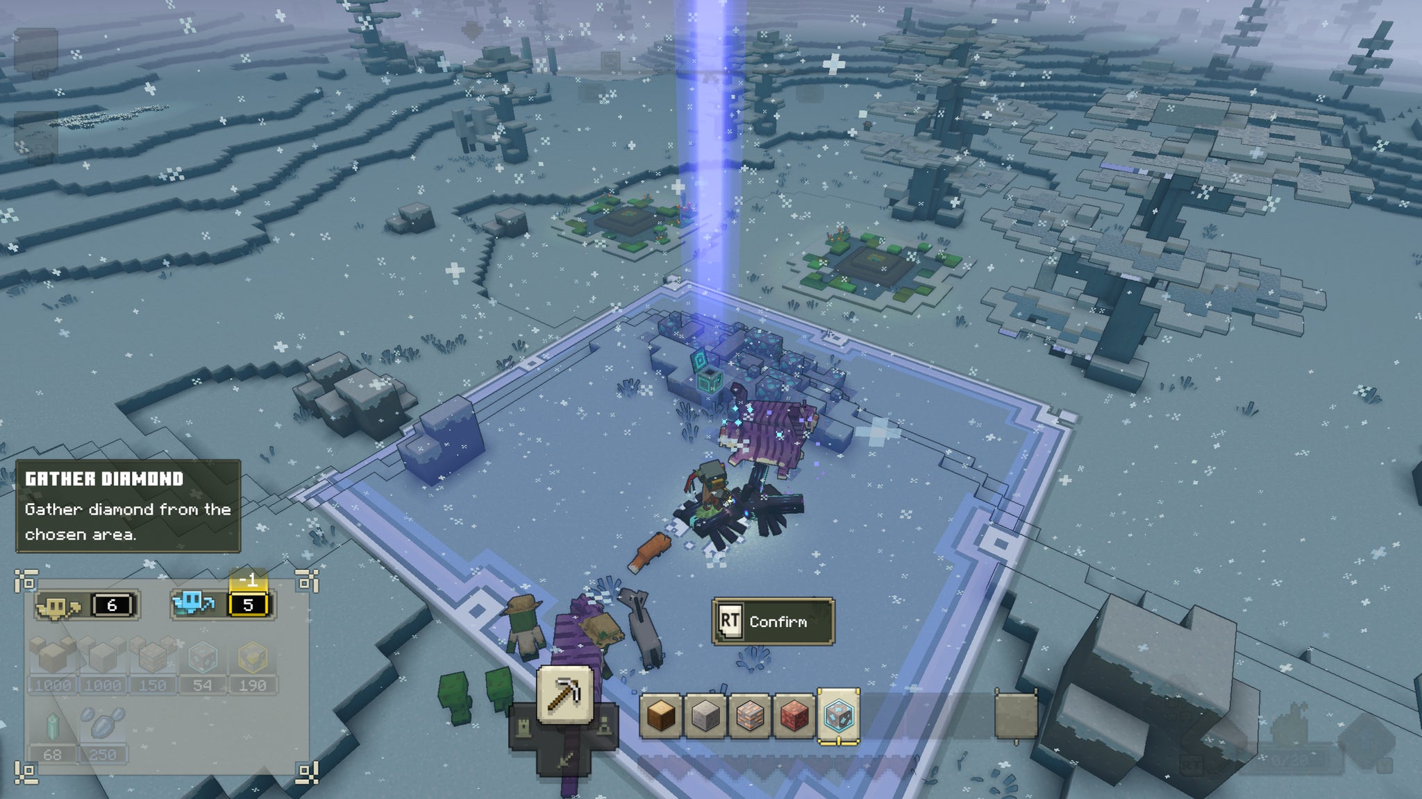 Allays collecting diamond in Minecraft Legends - 5